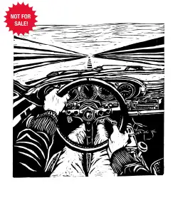 The Infinite Stretch- A linocut painting by Parisa Singh Siddhu