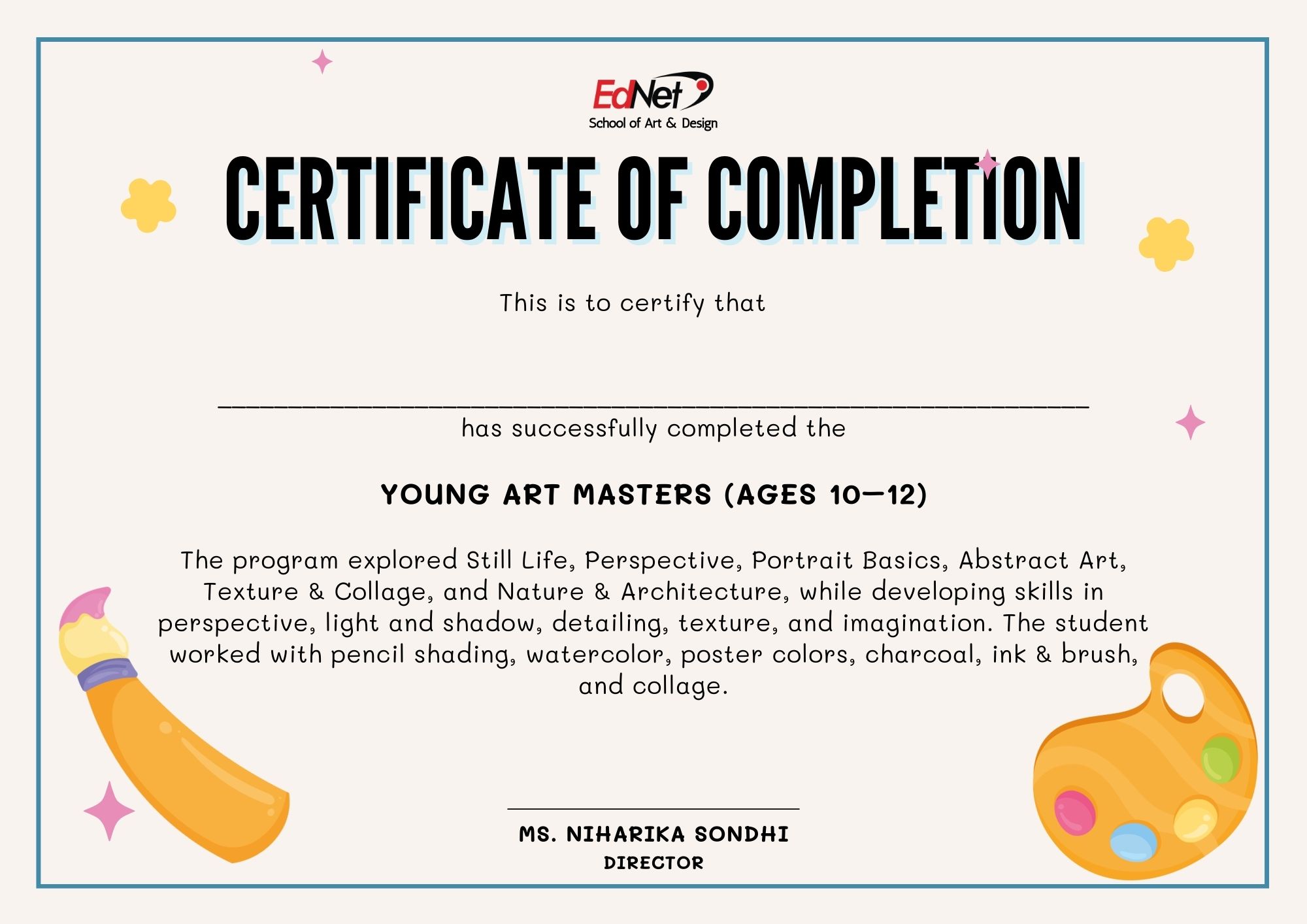 Young Art Masters (Ages 10–12) - EdNet School of Art & Design